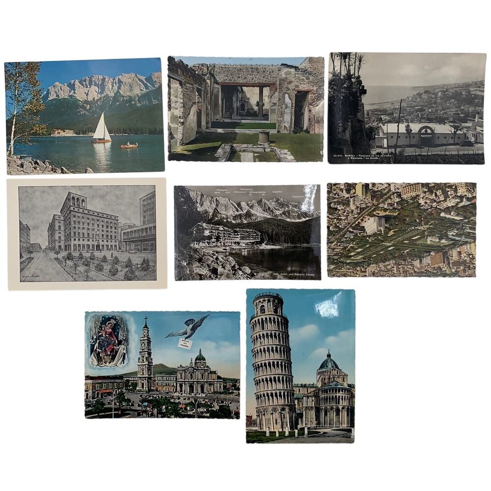 Postcards 1940's Set of 8 Morocco Italy Germany Vintage Europe UNUSED